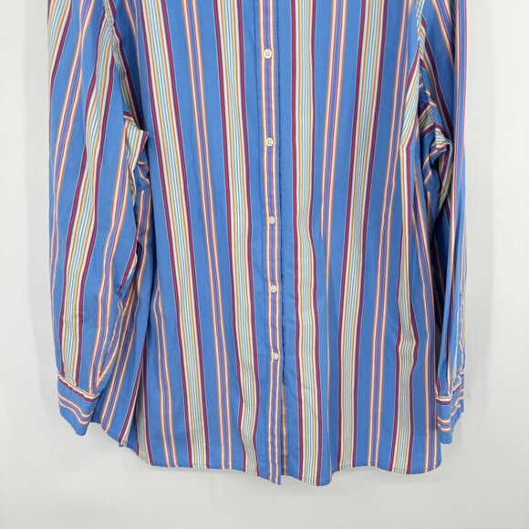 Ralph Lauren Women's Striped Button Down Shirt size 22W plus Cotton long sleeve - Picture 6 of 10